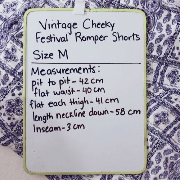 Vintage Bohemian Low Back Cheeky Romper Short- Size M - Picture 8 of 8